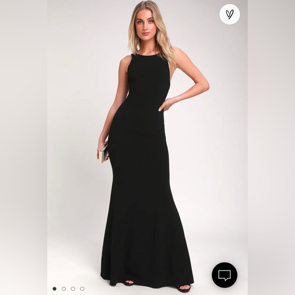 Lulus mermaid black high neck dress size XS - Picture 4 of 5